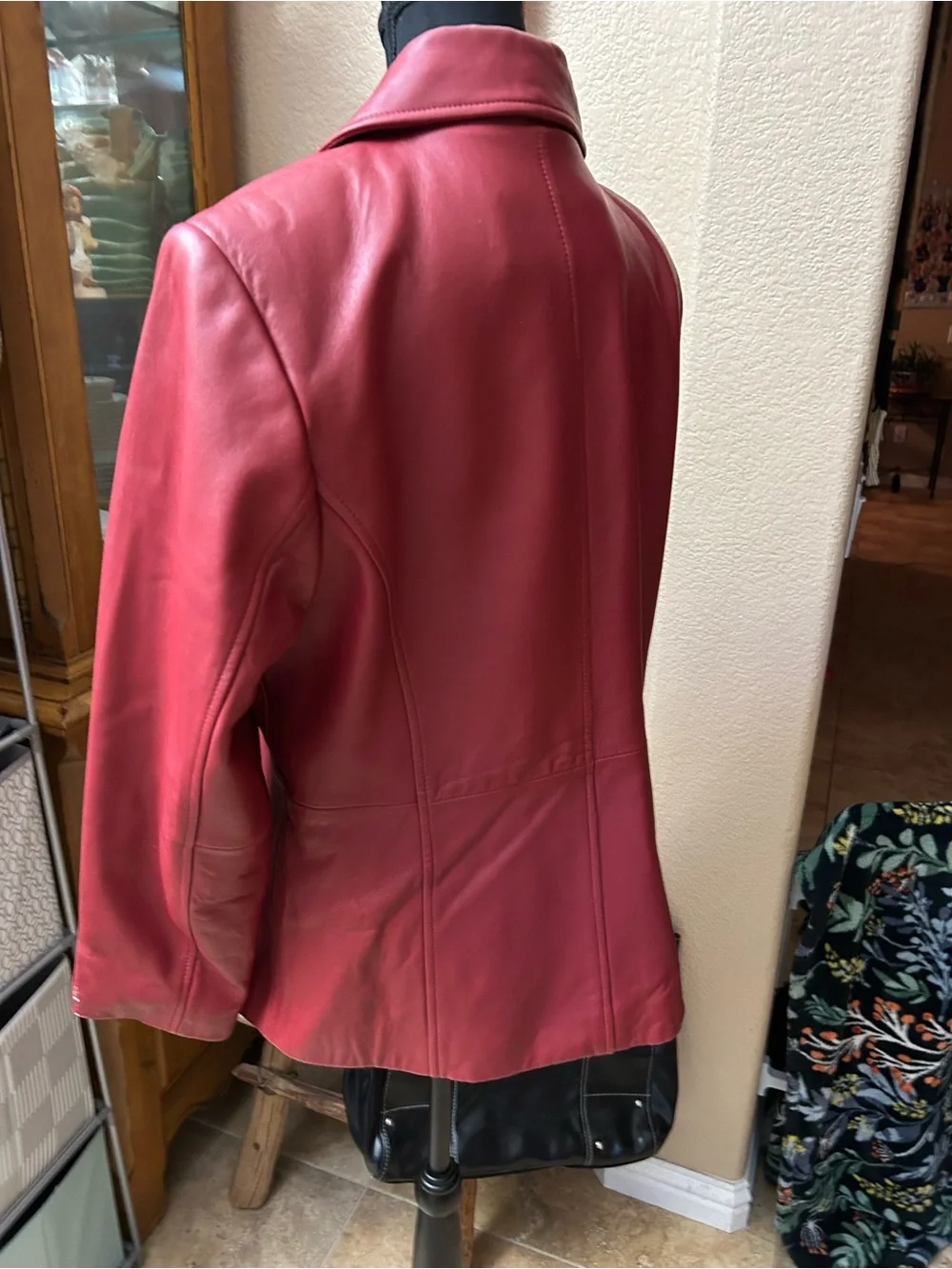 Liz Claiborne Genuine Leather Jacket Coral Pink XL